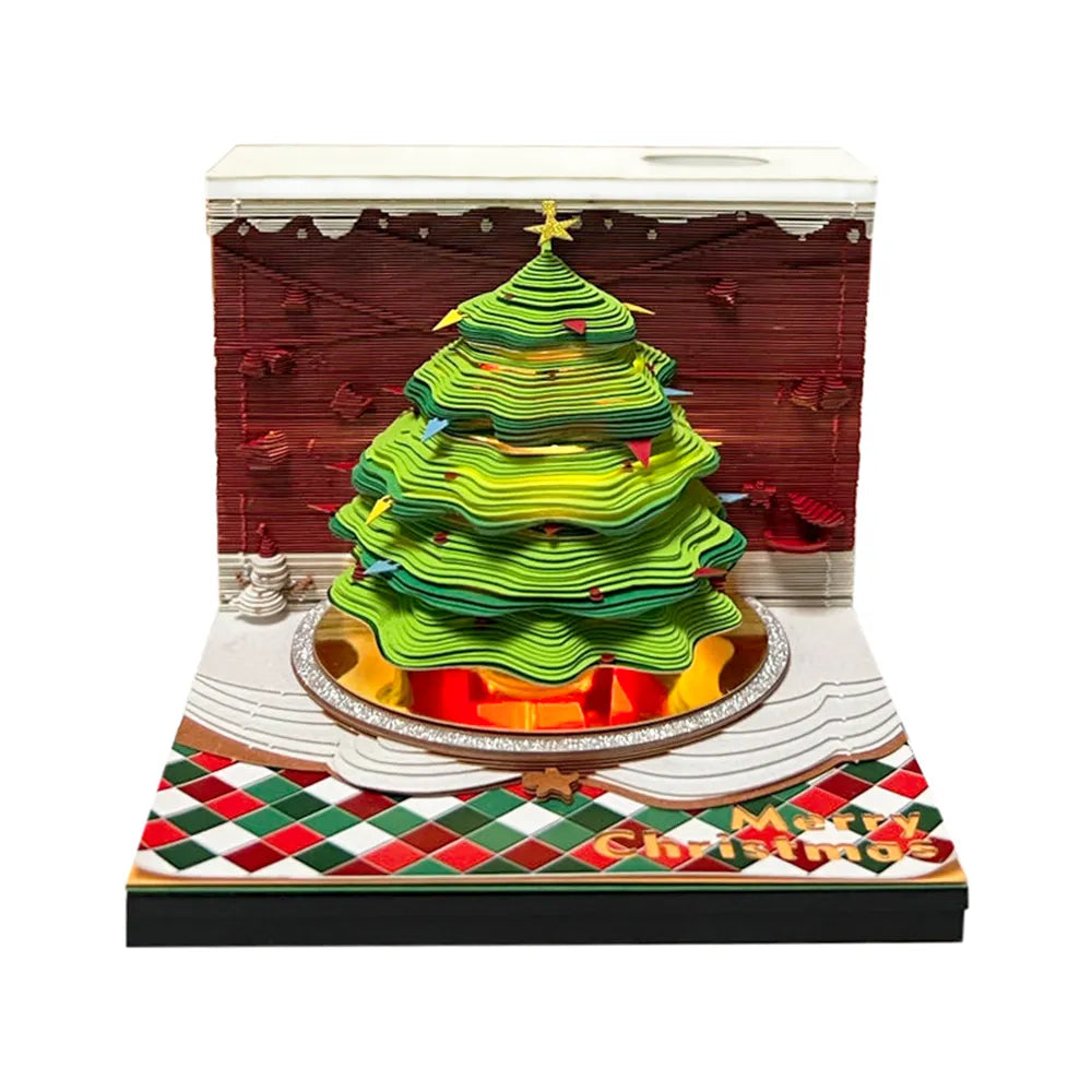 3D Christmas Art Memo Pad (with LED light)