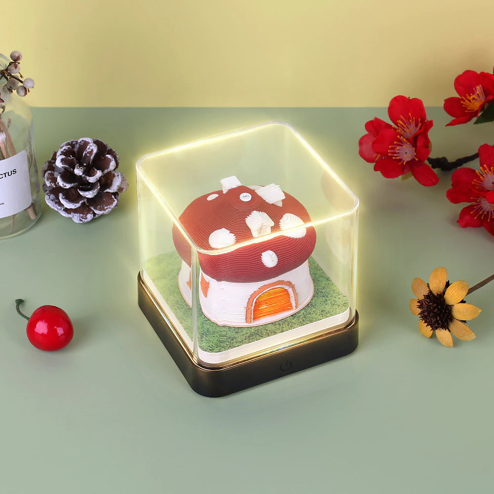 Mushroom House 3D Memo Pad (with LED light)