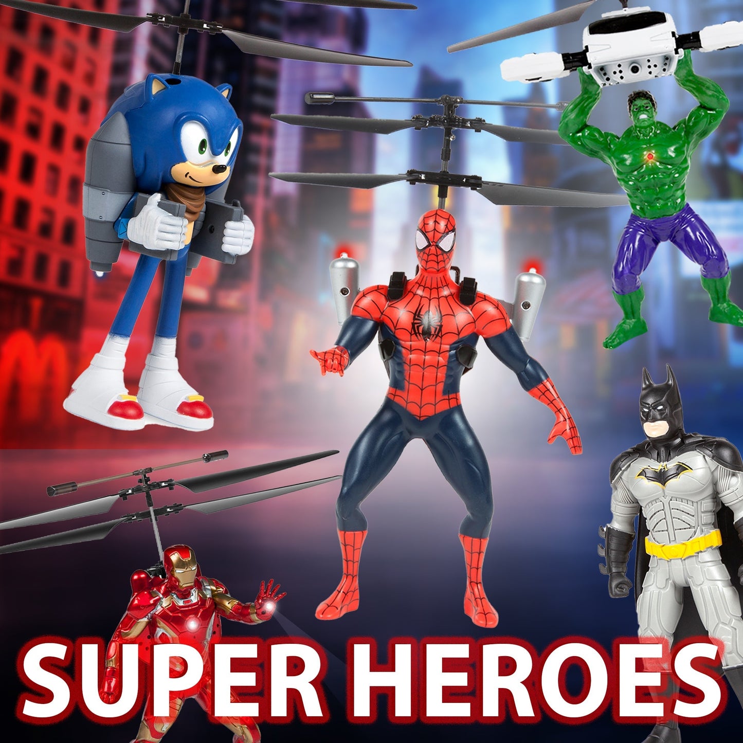 Superhero Flying Figures